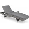 Arreditaly Lettino Prendisole Reclinabile In Polyrattan Con Schienale Regolabile E Cuscino Imbottito Ideale Per Giardino Terrazza Piscina E Relax Outdoor 190 x 62 x 34 Cm Grigio