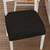 PETTI Artigiani Italiani Cuscini per Sedie con Elastico in Tinta Unita, Coprisedia 40x40 cm, Set da 6 Pezzi, Lavabili, 100% Poliestere, Nero