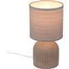 BRILONER - Lampada da tavolo con paralume in tessuto, interruttore a cavo, base in ceramica, lampada, lampada da comodino, lampada da tavolo, lampada decorativa, 15x28 cm (DxH), marrone