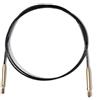 KnitPro - KnitPro Acciaio Inox Nero/Oro 360° Cavo Girevole Intercambiabile per Ago da 60cm con Cappucci Terminali e Chiave Cavo - 1 Set