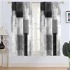 AAtter Black Grey and White Window Curtain Gray Abstract Geometric Silver Art Aesthetic Minimalist Boys Teen Living Room Bedroom Window Drapes Treatment Fabric 1 Pair Home Decor, 42 W x 63 L, Modern