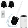 Relaxdays Scopino Bagno WC, Portascopino da Parete, Spazzola con Contenitore in Acciaio e Plastica, Set da Toilette