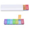 HASLED Porta Medicine Settimanale 7 Scomparti Colorati con Guscio Bianco, Portapillole da Viaggio Portatile per Pillole e Vitamine, Ideale per Casa Viaggio e Lavoro