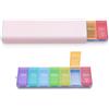 HASLED Porta Medicine 7 Giorni - Portapillole da Viaggio con 7 Scomparti Colorati - Contenitore Portatile con Guscio Rosa - per Casa, Viaggio e Lavoro