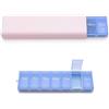HASLED Porta Medicine Settimanale - Portapillole da Viaggio con 7 Scomparti Blu - Contenitore Portatile - Guscio Rosa - per Casa, Viaggio e Lavoro