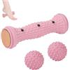 Novocloud Rullo+ 2 Pallina Massaggio Piedi Set per Fascite Plantare Massaggio Piedi Riflessologia Plantare, Schiena, Gambe & Cellulite (Rosa)