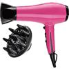 COSE DA CASA Fono 2200 watt con diffusore capelli lisci o ricci phon pulsante getto aria fredda occhiello per appendere (FUCSIA)