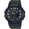 Casio Orologio da polso da uomo al quarzo sportivo bracciale e cassa in resina di colore verde display analogico nero - HDC-700-3A