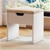 Airfish Sgabello Toilette da Trucco,Sgabello da Trucco con Contenitore per Camera da Letto,41x37.5x30 cm,Bianco