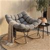 Fiutazge Sedia a Dondolo da Esterno,Poltrona Relax Ergonomica a Forma di Uovo per Giardino,Balcone,Veranda e Soggiorno,Portata 180 kg,Grigio