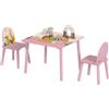 AIYAPLAY Set Tavolo e Sedie per Bambini 3-8 Anni Motivi Animali Rosa | Bordi Arrotondati, Sedie e Tavolino per Bambini, in MDF e Legno di Pino