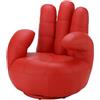 Vente-unique - Poltrona a forma di mano girevole in similpelle Rosso - CATCHY