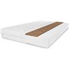 MARPUR Materasso in schiuma di cocco, 90 x 200 cm, altezza materasso ca. 10 cm, durezza H3/H4, colore: bianco, schiuma altamente flessibile con rivestimento