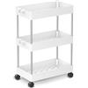 TAFONUP Carrello Portaoggetti a 3 Ripiani, Carrellino Cucina Salvaspazio a Ruote, carrello scorrevole, Scaffale alto e Stretto per cucina, bagno, lavanderia, camera da letto, spazi stretti, 60 x 40 x 22 cm