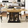 YEHTOKHOME Tavolo da pranzo allungabile per 4-6 persone, tavolo da cucina rettangolare con contenitore vino, porta in vetro temperato soft-close, per piccoli spazi, 110-140x80 cm, nero(A)