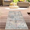 CARPETIA Tappeto esterno tappeto orientale ornamenti soggiorno tappeto vintage grigio blu Größe 80x150 cm