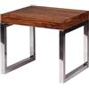 FineBuy Tavolino Legno Massello Sheesham Metallo 45 x 40 x 45 cm | Tavolo Soggiorno Stile Industriale | Tavolo Decorativo Legno Naturale | Tavolino da caffè Mobili in Legno Massiccio