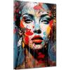 ARTEDinoi Quadro Moderno Stampa su Tela Bella Donna Pop Art Astratta Faccia Frontale Canvas Dimensione 90x120x2cm