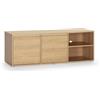 HOMN LIVING Mobile TV Tori con 2 ante e 2 vani, colore Rovere, 130 cm (larghezza) 40 cm (profondità) 46 cm (altezza)