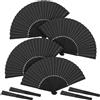 SCROLIEY 4 Pezzi Nero Mano Pieghevole Ventilatore | Ventaglio Pieghevole Portatile, Cinese Ventilatore, Festa Ventagli per Ballo, Festa, Casa Danzante,Regali di Nozze