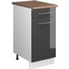 Vicco Mobile base Fame-Line, Antracite lucido/Bianco, 40 cm