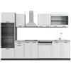 Vicco Cucina componibile R-Line, Bianco rustico, 300 cm con armadio alto, PL Marmo, adatto per combinazioni ed espansioni personalizzate