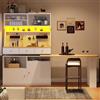 VIEKOS Armadio da cucina (137 x 45 x 178 cm), a buffet alto, multiuso, a buffet, armadietto da tavolo, scrivania, con due ante e tre cassetti, bianco