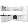 Vicco Cucina angolare completa R-Line Bianco country/Bianco 287x227 cm