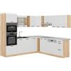 Vicco Cucina angolare completa R-Line, Bianco rustico/Rovere dorato, 247 x 237 cm, PL Marmo, per la configurazione personalizzata e l'espansione con moduli aggiuntivi