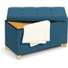 IDMarket - Panca con Gambe 76 cm in Tessuto Blu Anatra