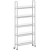 Vicco Piedistallo mobile Rolivo, Bianco, 58 x 15 cm | con 5 scomparti, posizionabile in modo flessibile su ruote per spazi stretti