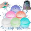 JOKILY 6 Pezzi Palloncini Acqua Riutilizzabili, Bombe da Acqua Palloncini Facile da Riempire, Gavettoni Riutilizzabili, Giochi Acquatici All'aperto per Bambini, per Estivi Spiaggia, Piscina e Giardino
