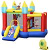 COSTWAY Castello Gonfiabile Per Bambini, con Scivolo, 100 Palline, Borsa di Trasporto e Kit di Riparazione, per 3 Bambini 3-10 anni, Regalo Perfetto per Bambini (con Soffiatore)