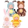 Fiotha Bambolina, Mini Bambola, Bambola Mini Bebè con Tutina, Bambole Set di Bambole Del Sonno Carino da 4 Pezzi da 11 cm, con Vestiti, Per Bambini Ragazzi Ragazzegiocattolo per Bambini