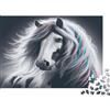 KQJZXNHPGR Cavallo Criniera Colorata Puzzle per Adulti Puzzle 1000 Pezzi Relax Decorazione Regalo 52x38cm/1000pcs