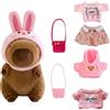Zcbzbn Capybara Peluche Capybara, 28 cm, Capibara, con copricapo, borsa per vestiti, simulazione animale Capybara, bambole per regalo di compleanno (Capybara 8 pezzi)