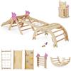 RELAX4LIFE Set da Arrampicata per Bambini, Triangolo di Arrampicata con Scivolo e Arco, Gioco di Incastri in Legno, Gioco Montessori per Bambini 1+ Anni (Unicorno-4 Pezzi | Naturale)