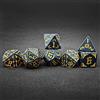 BESCON DICE Bescon Giant Fire-Patterned DND Dice Set 1 Inch (25MM) Blue Rock, Oversized D&D Dice Set for Dungeons and Dragons Role Playing Games