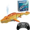 YATOSEEN Giocattoli Mosasaurus Telecomandati per Bambini, Barca Elettrica per Dinosauri RC con Acqua Spruzzata e Luce per Il Bagno del Lago della Piscina, Giocattoli da Bagno (Giallo)