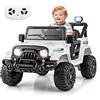 RELAX4LIFE 12V Macchina Elettrica Fuoristrada per Bambini con Telecomando, Doppio Motore, 3 Velocità, Clacson, 3 Anni+ (BIANCO)