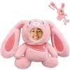 Coregiftr Portachiavi Peluche Coniglietto Pasquale Personalizzato, Rosa