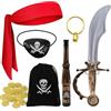 Raxfekro 7 pezzi Costume da pirata per bambini Set, costume da pirata unisex per bambini, adatto ai bambini che a Carnevale vogliono vestirsi da pirati
