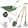 ROBUD Set da giardino per bambini con carriola, giocattolo da giardino con annaffiatoio, giocattolo educativo per esterni, fattoria, regalo per ragazzi e ragazze dai 3 anni in su, verde