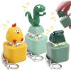 AOUZOVLI 3 Pezzi Portachiavi Con Luci E Suon A Forma Di Animali, (Lucertola, Pulcino E Rana), Portachiavi Rana Suono, Lizard Button Keychain, Ricaricabile Tramite Usb, Relax Sempre E Ovunque