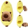 IETWATE Peluche Capybara, grande 35 cm, banana Capibara, peluche 2 in 1, rimovibile, con bambino nella pancia, simpatico peluche