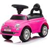 sun baby Macchinina bambino a partire dai 12 mesi di età, cavalcabile bambino, Fiat 500, auto per bambini, aiuto per imparare a camminare con suoni, Volante con clacson e suoni del motore (Rosa)