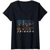 Friends New York Skyline Photo Maglietta con Collo a V