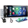 Rimoody DAB+ Autoradio 1 Din Carplay Android Auto Wireless Bluetooth, 6.9'' IPS Touchscreen Stereo con Mirror Link Vivavoce Bluetooth DAB+ Radio Digitale FM Tipo-C USB EQ Controllo del Volante Retrocamera