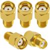 KUOQIY 5 Pezzi SMA Femmina a RP-SMA Maschio Adattatore, Connettore Coassiale Adattatore RF SMA, per Antenna WiFi, FPV, Occhiali, Router
