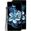 VQWQ Cover per Huawei Nova 5T, Custodia a Portafoglio in Pelle PU Stampa Fiori Slot per Schede Libro Cavalletto Supporto Flip Case Wallet Cordino Chiusura Magnetica per Maschio Donna -[TX02]-Flower